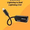 Baseus lightning to dual lightning Connector-Splitter 2 in 1 for iPhone 12 11 Pro Xs Max