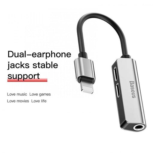 iPhone Male to Dual iPhone Female Splitter & 3.5mm Jack connector