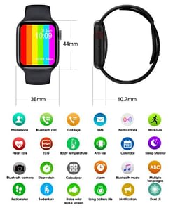 W26 Plus Smart Watch – Watch 6 – (New Version) Full Screen Infinity Retina Display Magic Crown (Black)